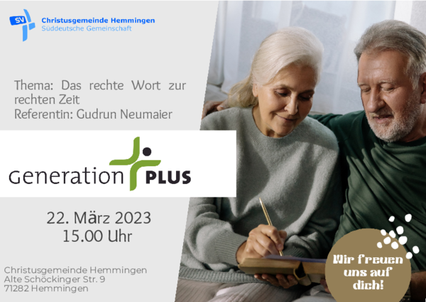 Mi. 15 Uhr: GenerationPLUS Nachmittag (mit Gudrun Neumaier)-1